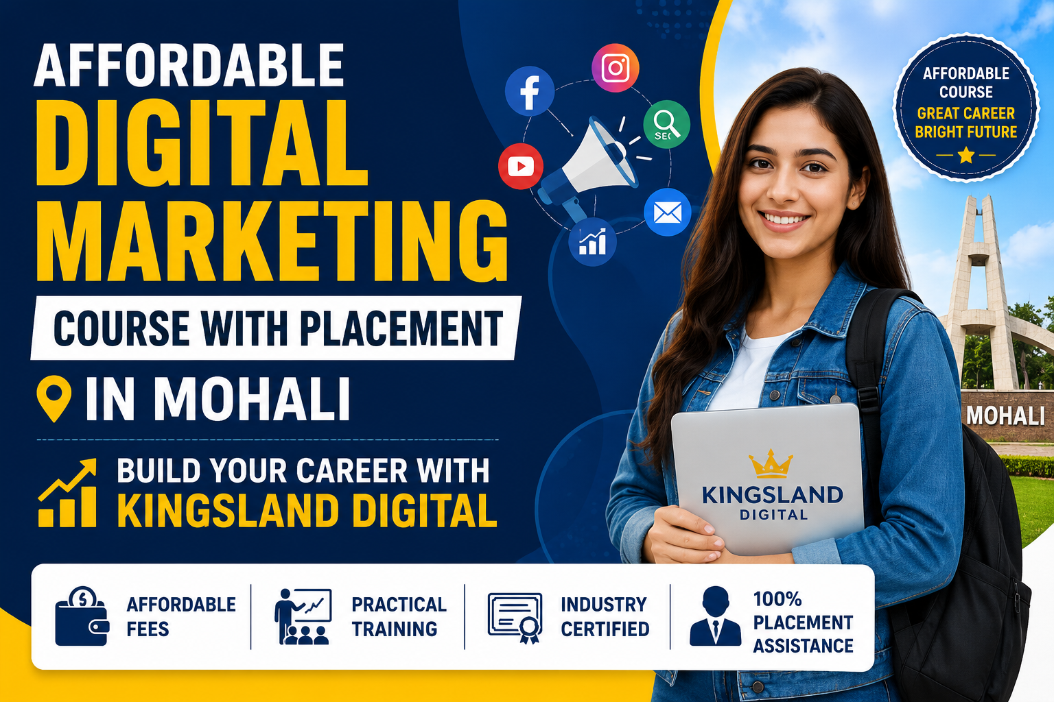 Affordable Digital Marketing Course With Placement in Mohali – Build Your Career With Kingsland Digital